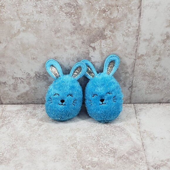 2 Ages 3+ Blue Metallic Fuzzy Bunnies Opp Plush Stuffed Animal 6" - Picture 1 of 11